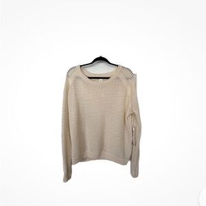 lululemon athletica Cream Open-Weave Crew Sweater XL